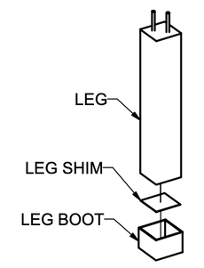 Tornado Square Leg with Leg Shim and Boot
