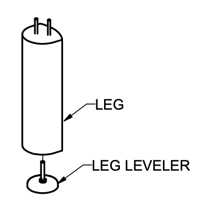 Tornado Circle Leg With Adjustable Leveler