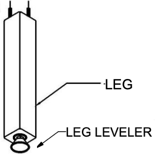 Tornado Square Leg with Leg Leveler